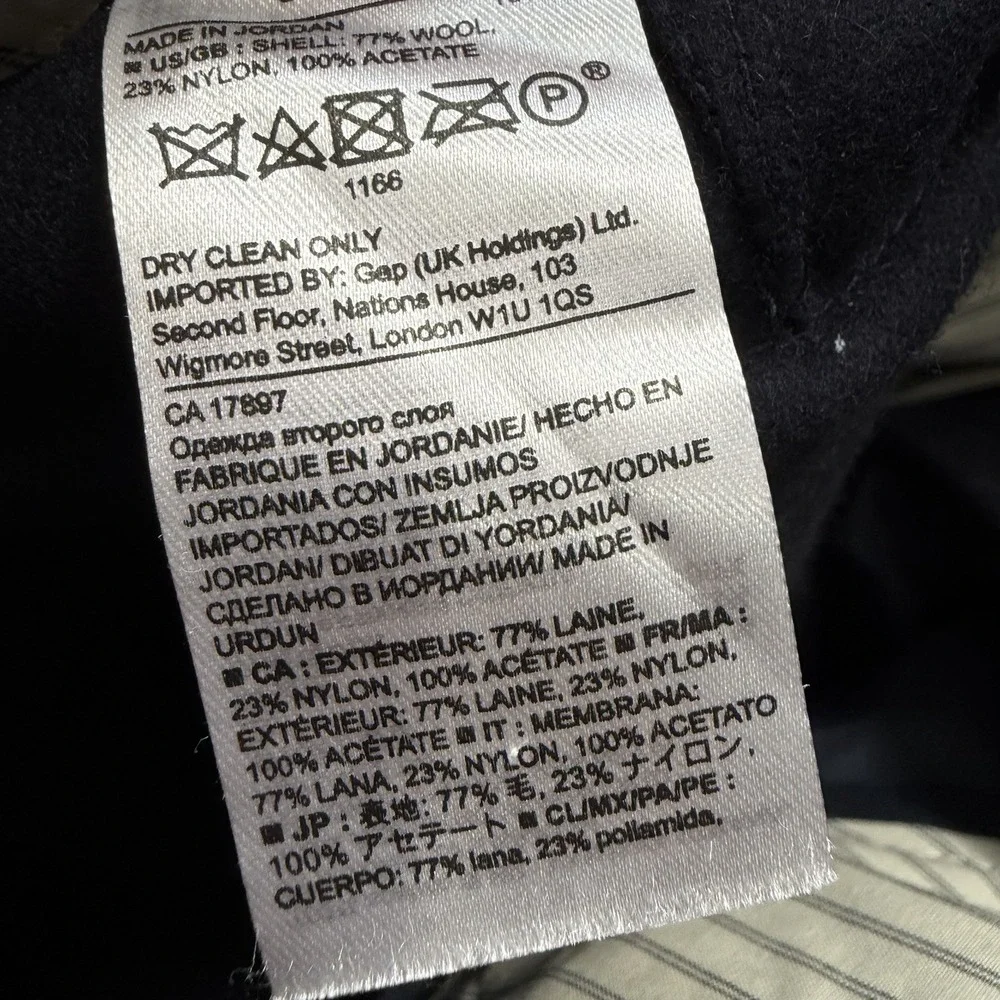Banana Republic Trooper Fit Pants Men 34X32 Blue Wool Relaxed Crop Taper Relaxed